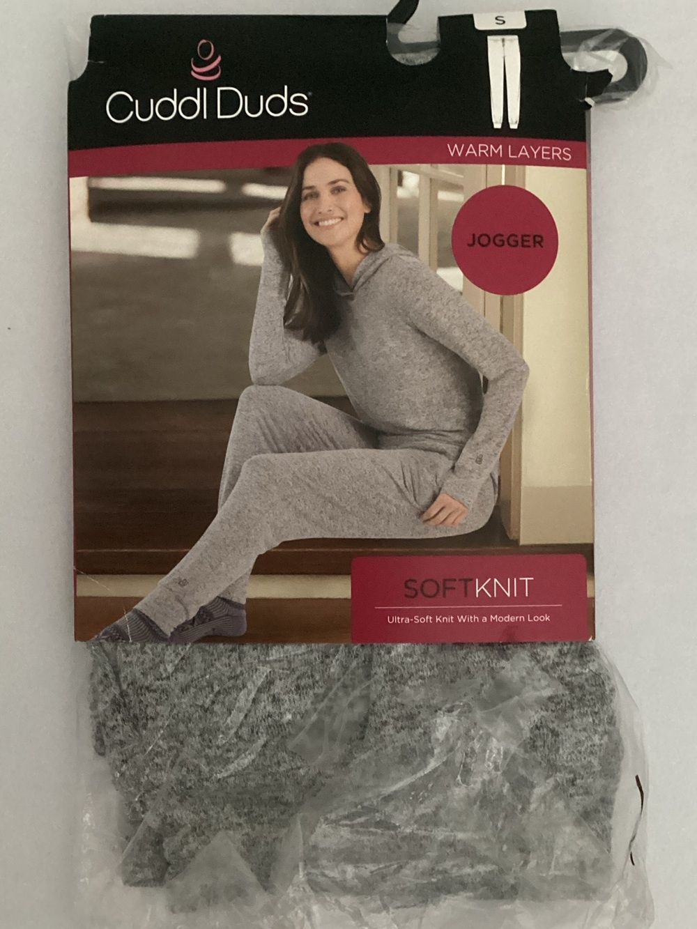 Cuddl Duds SoftKnit Jogger - Heather Gray